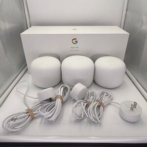 Google Nest Wifi Mesh System Router and 2 Points Snow White GA00822-US